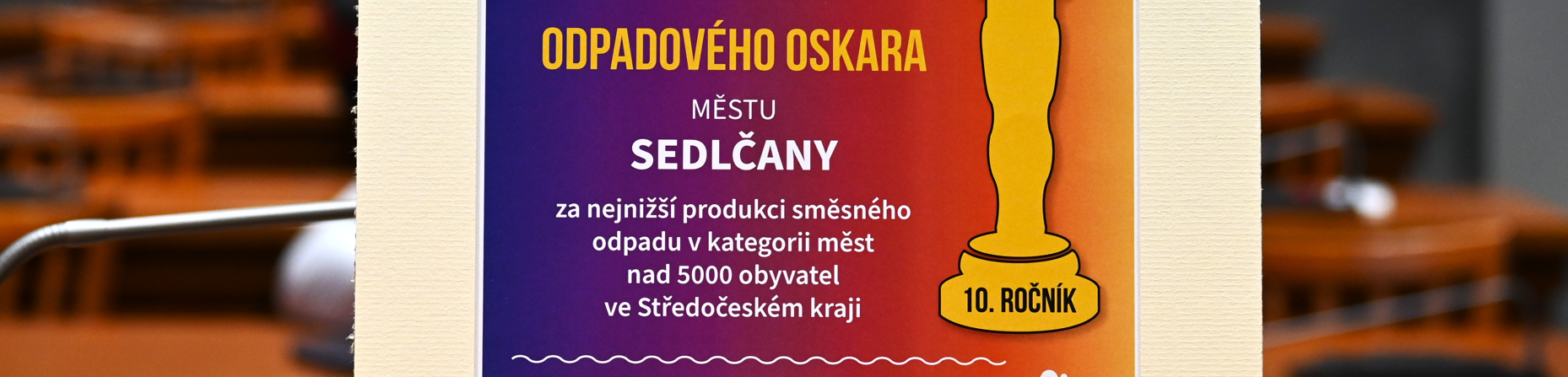 Odpadový Oskar 2024: Středočeský kraj snižuje svou produkci směsného odpadu na občana, vynikají především Sedlčany